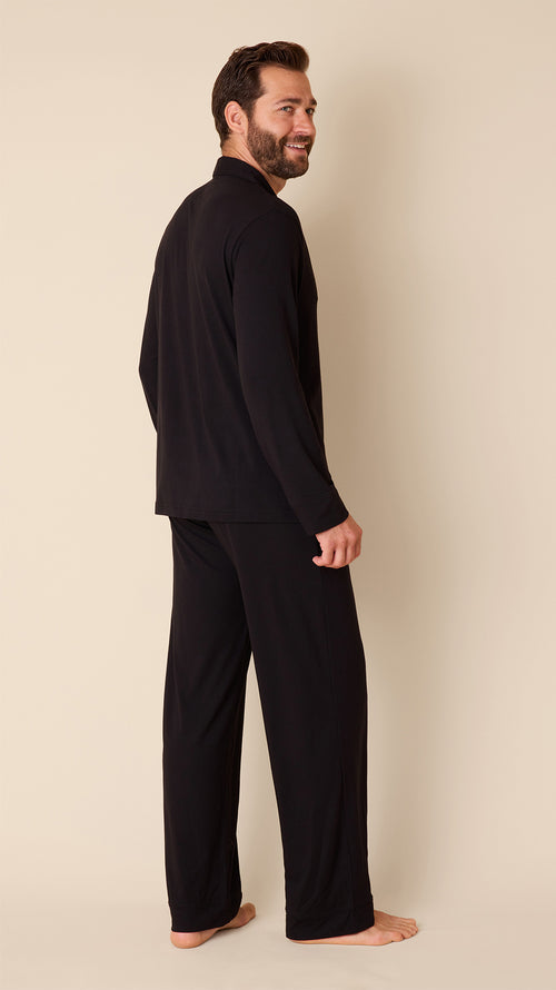 Classic Men's Pima Knit Pajama - Midnight Hover Black