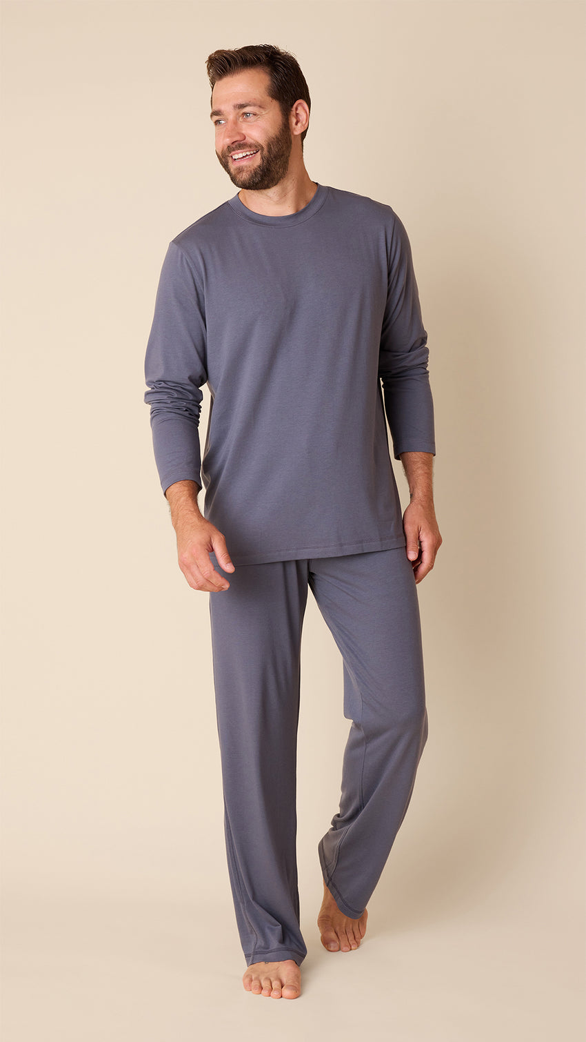 Classic Men's Pima Knit Pullover Set - Steel Main Steel