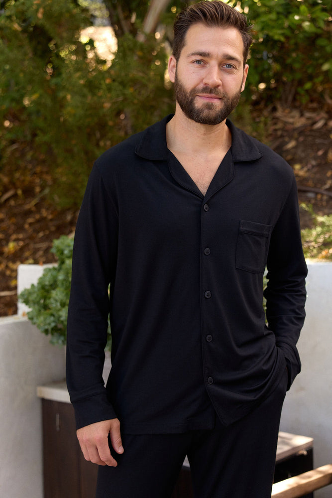 Classic Men's Pima Knit Pajama Set - Midnight Main Black