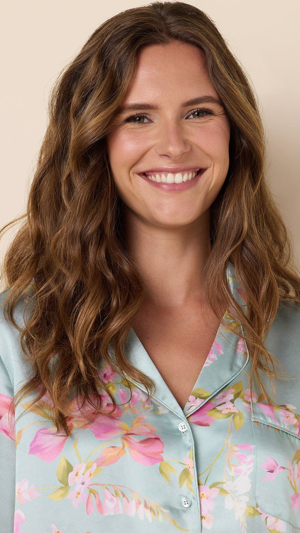 Moonlit Garden Silk Pajama Extra Blue