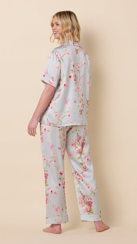 Morning in Kyoto Silk Short-Sleeved Pajama Extra Blue