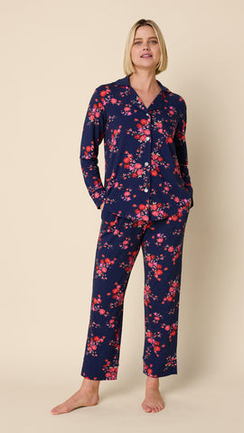 Roses Pima Knit Long-Sleeved Pajama