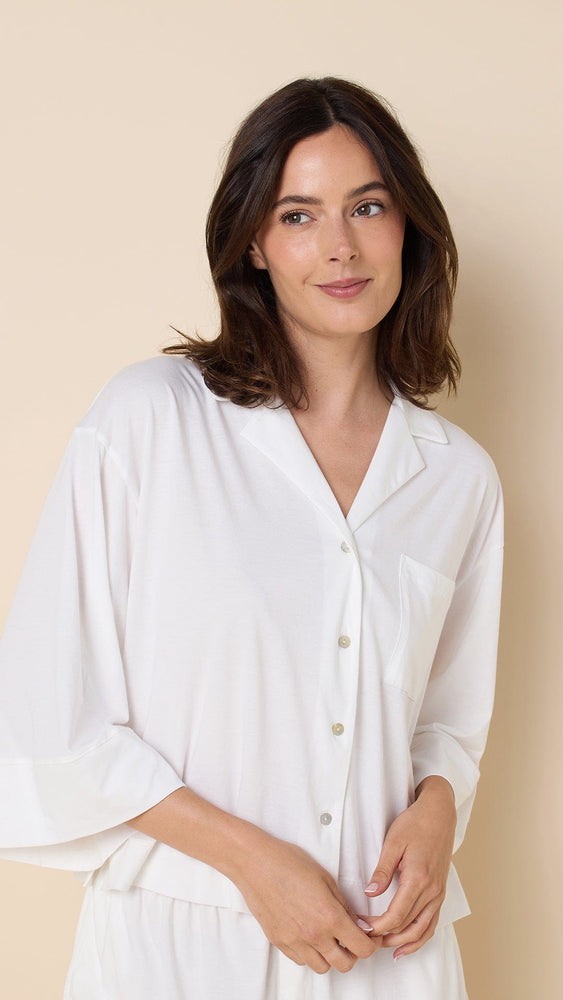 The Mariposa Long-Sleeved Short Set - Cloud Wide Cloud