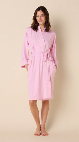 Classic Pima Knit Robe - Pink Moment