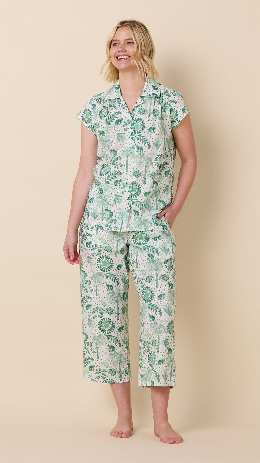 Palmera Luxe Pima Capri Set Hover Wide White