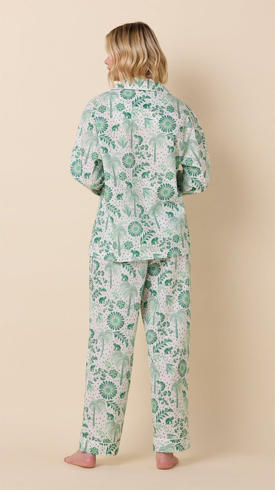 Palmera Luxe Pima Long-Sleeved Pajama - Green Extra White