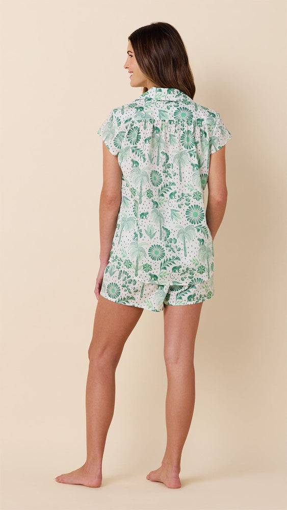 Palmera Luxe Pima Short Set - Green Hover White