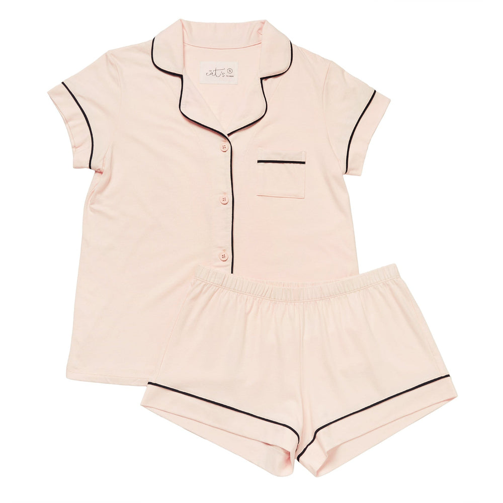 Classic Pima Knit Short Set - Pink Moment Wide Pink Moment