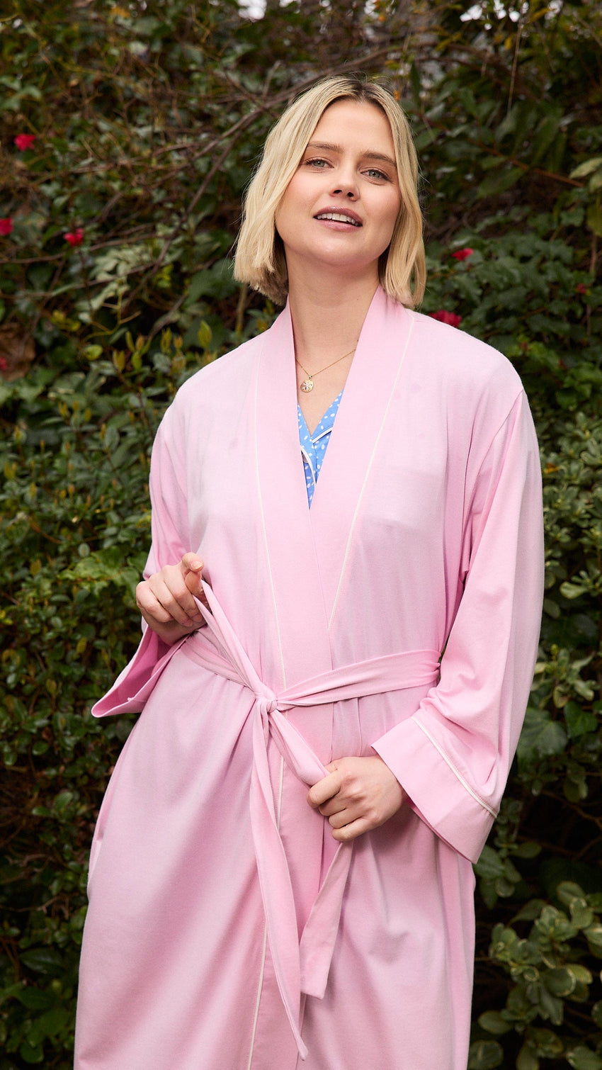 Classic Pima Knit Robe - Pink Moment Wide Pink