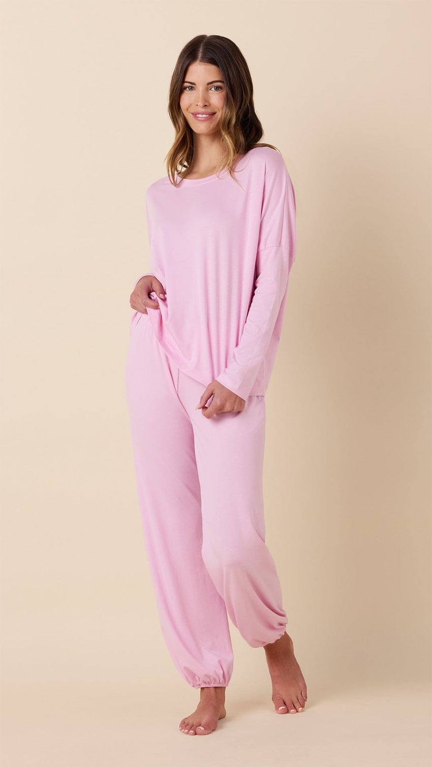 Classic Pima Knit Pullover Set - Pink Moment Main Pink Moment