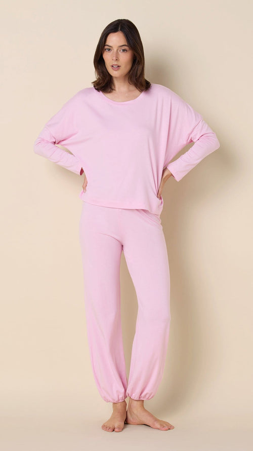 Classic Pima Knit Pullover Set - Pink Moment Main Pink Moment