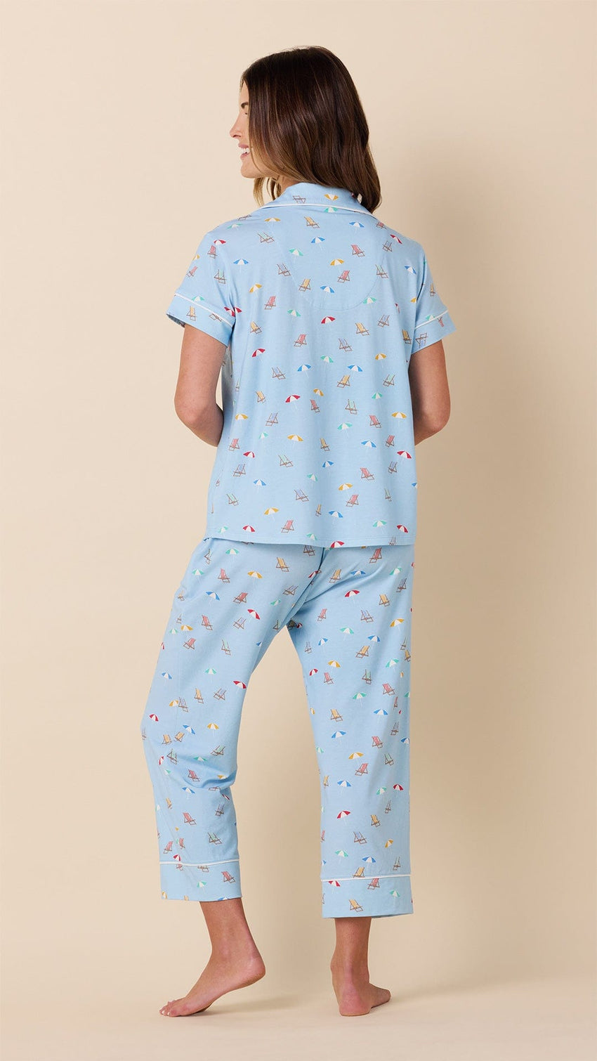 Positano Pima Knit Capri Set Hover Blue