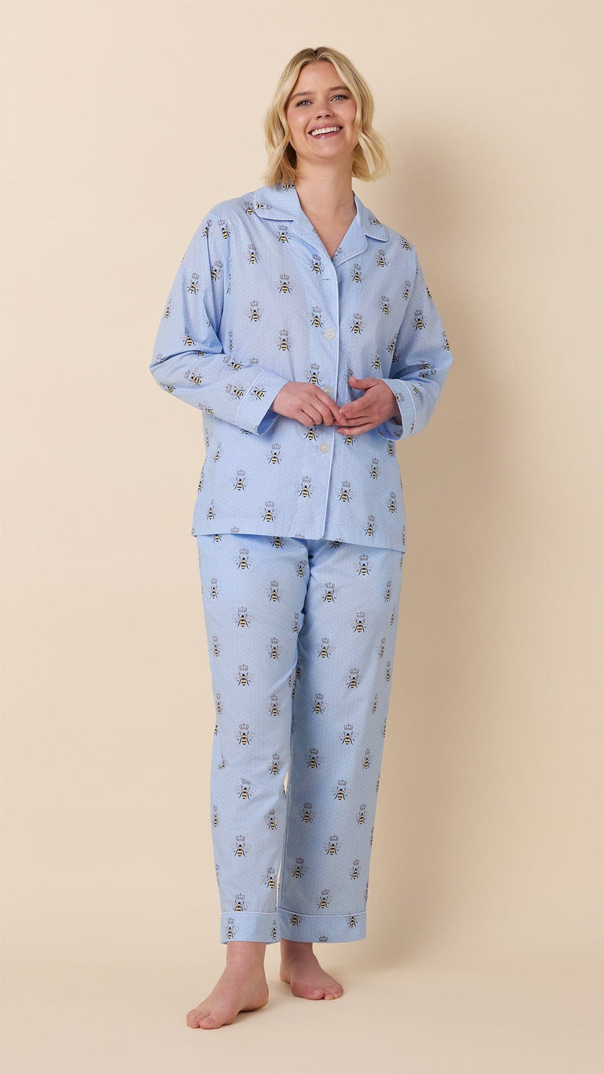 Queen Bee Luxe Pima Pajama - Blue Extra Blue