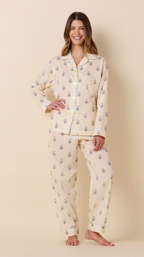 Queen Bee Luxe Pima Pajama - Honey Hover Honey