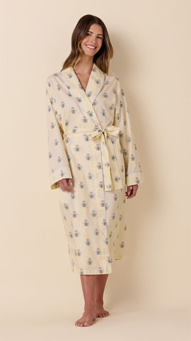 Queen Bee Luxe Pima Shawl Collar Robe - Honey