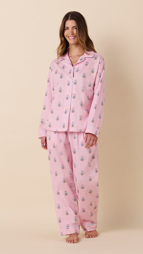Queen Bee Luxe Pima Pajama - Pink Hover Pink