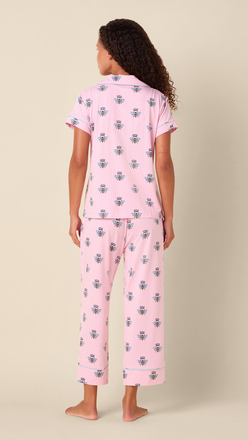 Queen Bee Pima Knit Capri - Pink Hover Pink
