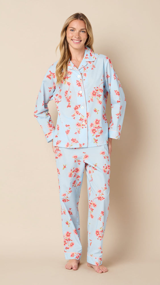 Rosalie Luxe Pima Long-Sleeved Pajama Hover Blue