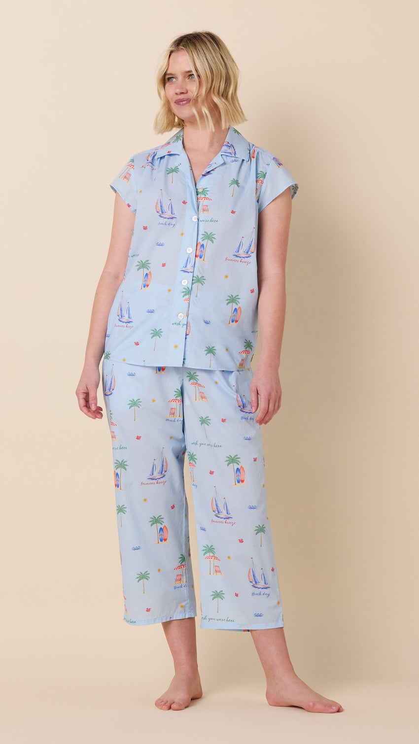 Summer Sailaway Luxe Pima Capri Set Extra Blue