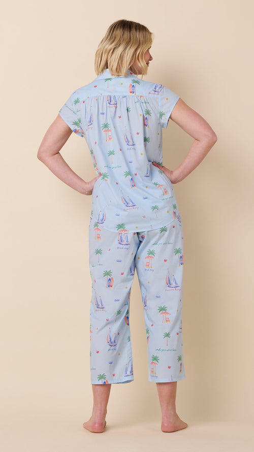 Summer Sailaway Luxe Pima Capri Set Hover Blue