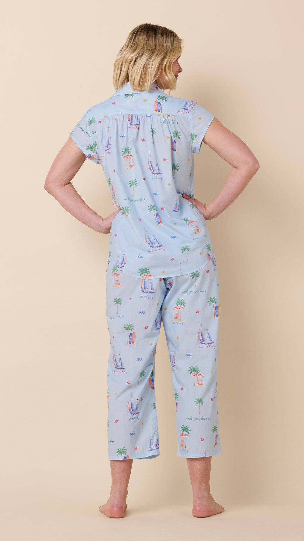 Summer Sailaway Luxe Pima Capri Set Hover Blue