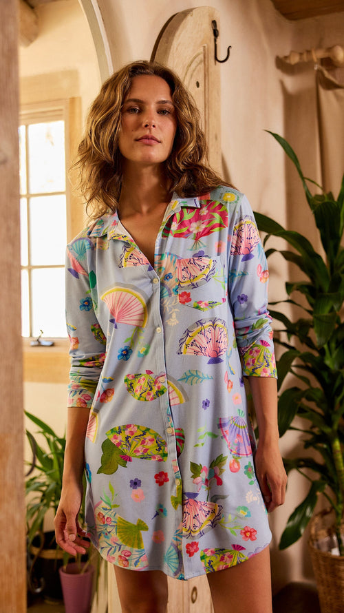 Shanghai Fans Pima Knit Night Shirt Extra Blue