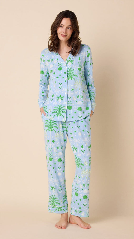 Tropicana Palm Pima Knit Pajama Extra Blue