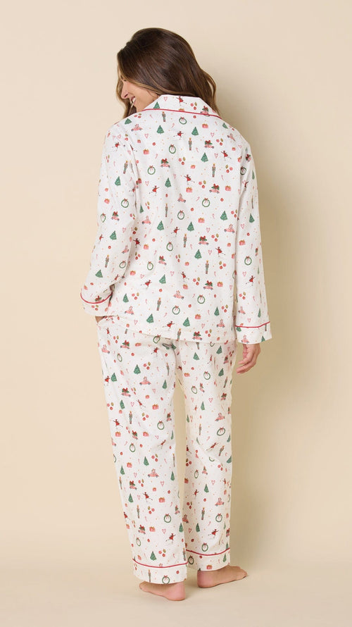 A Very Vintage Christmas Flannel Pajama Hover White