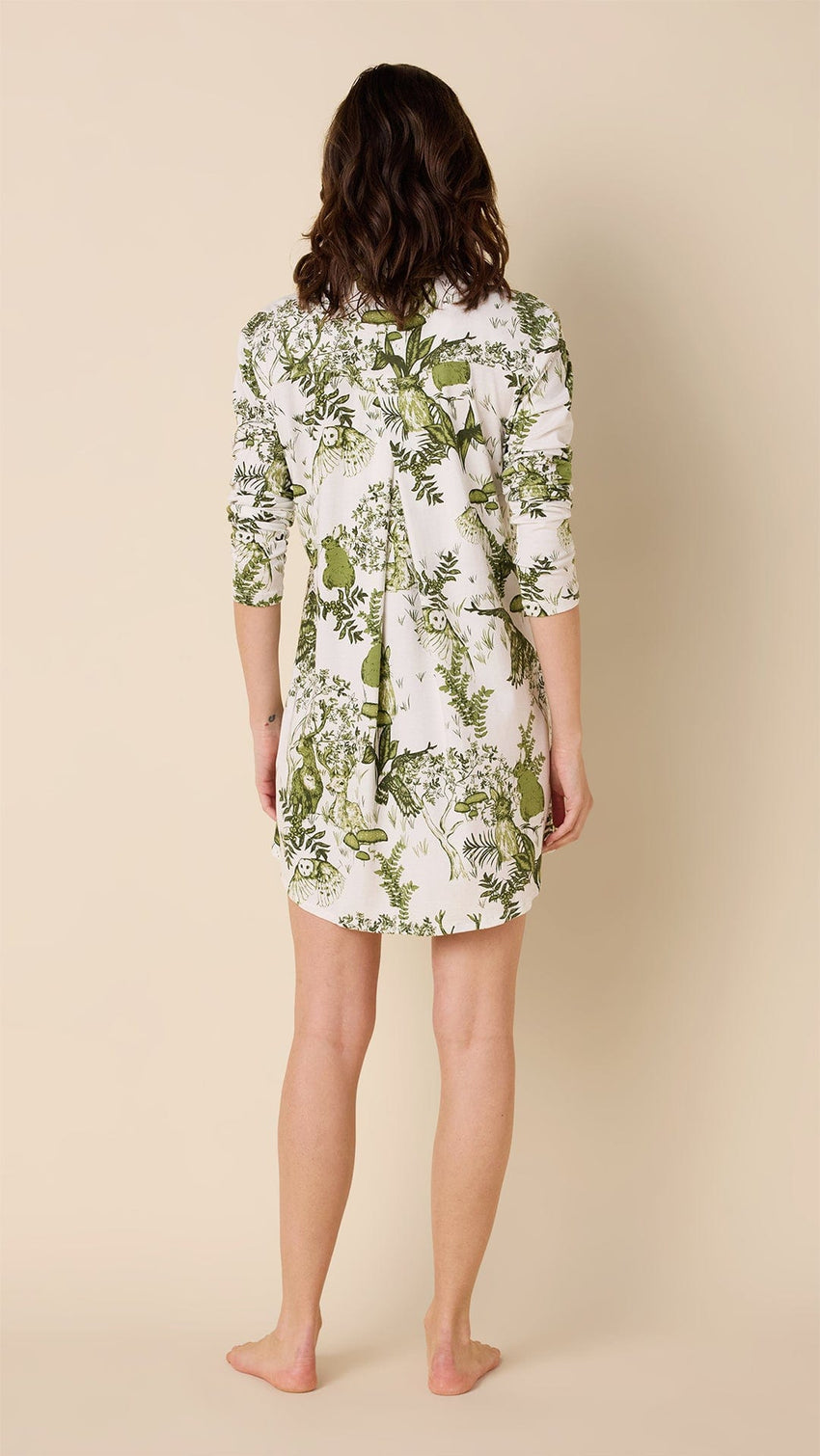 Woodside Pima Knit Night Shirt Hover White