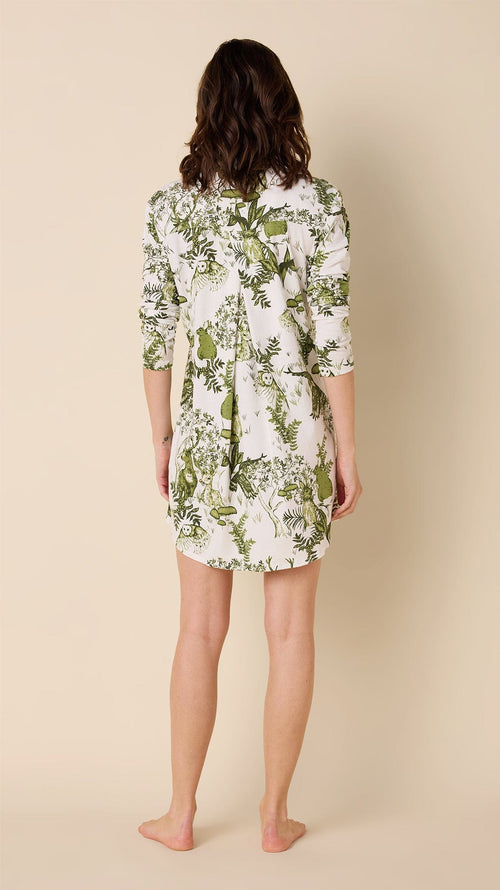 Woodside Pima Knit Night Shirt Hover White