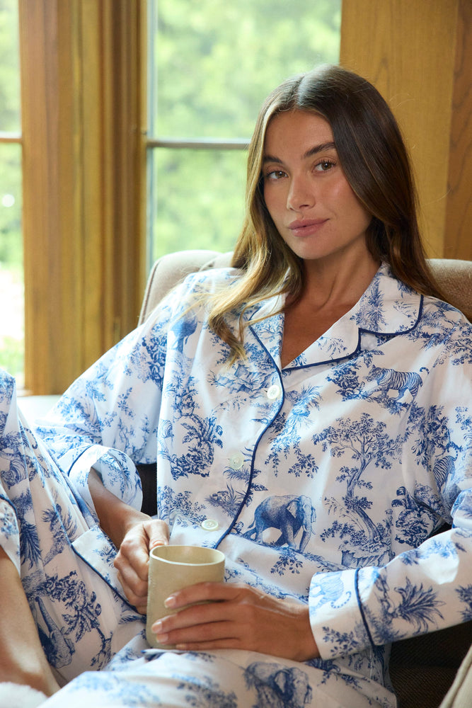Fauna Botanica Luxe Pima Long-Sleeved Pajama Main White
