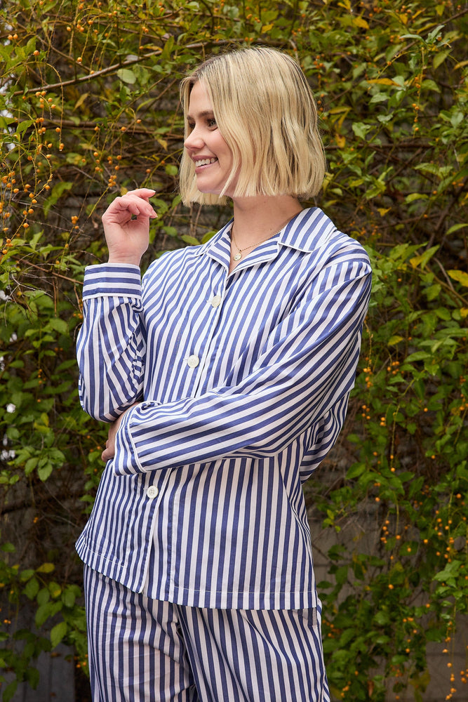 Classic Stripe Luxe Pima Pajama - Navy Extra Navy