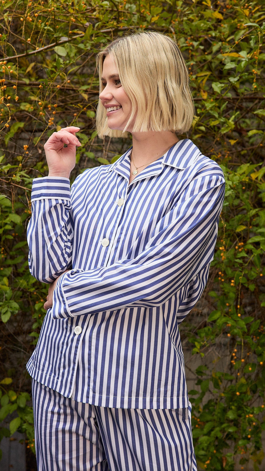 Classic Stripe Luxe Pima Pajama - Navy Extra Navy