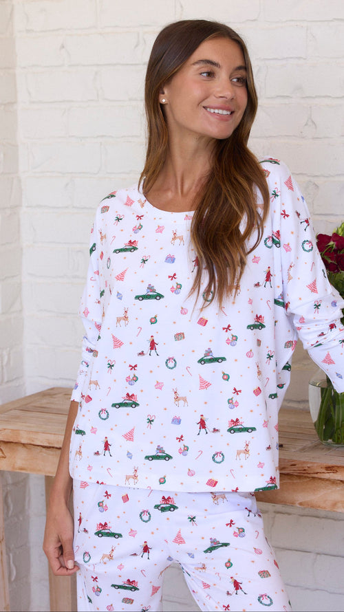 A Merry Little Stroll Pima Knit Pullover Set Main White