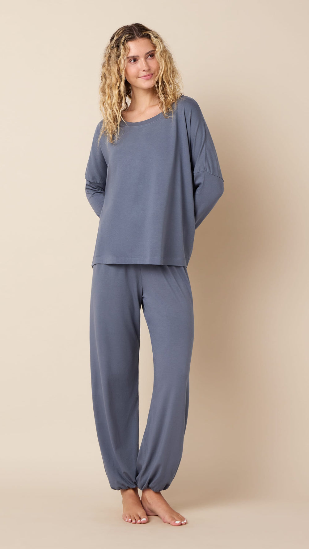 Classic Pima Knit Pullover Set - Steel Grey Main Steel Grey