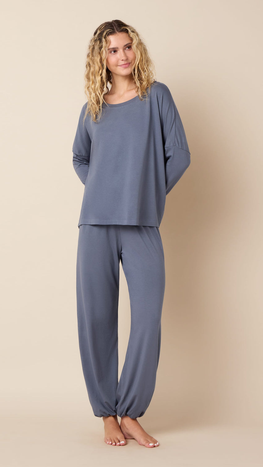 Classic Pima Knit Pullover Set - Steel Grey Main Steel Grey