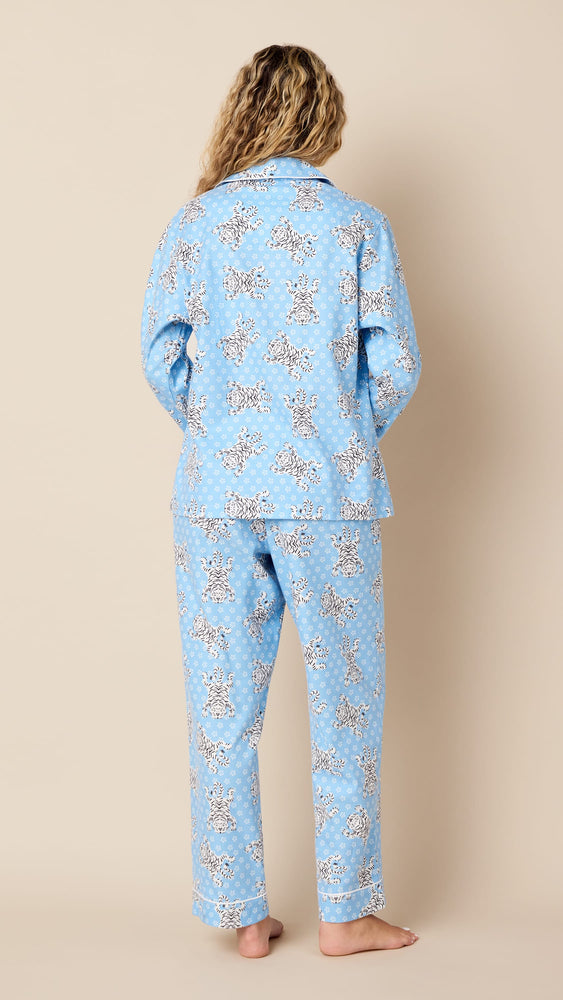 Bengal Blue Flannel Long-Sleeved Pajama Extra Blue