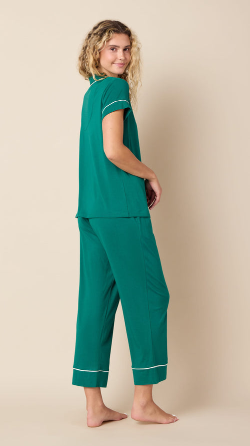 Classic Pima Knit Capri - Emerald City Extra Green