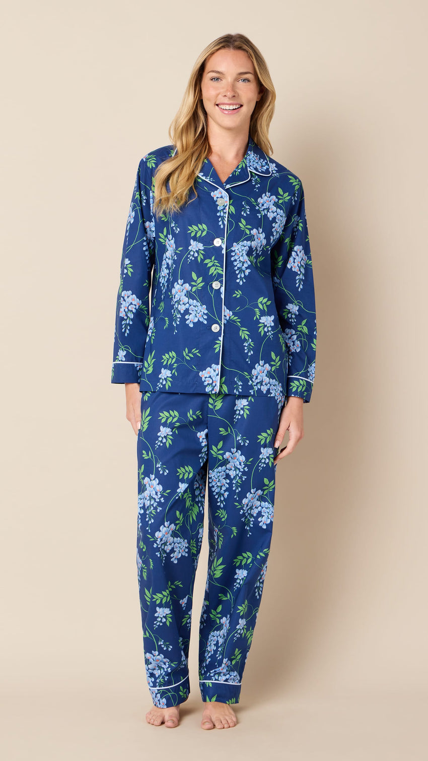 Cascadia Luxe Pima Long-Sleeved Pajama Hover Navy
