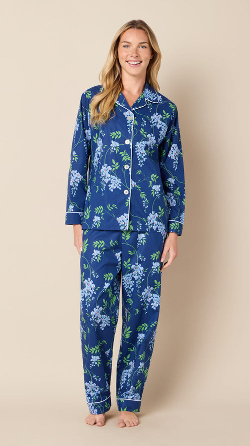 Cascadia Luxe Pima Long-Sleeved Pajama Hover Navy