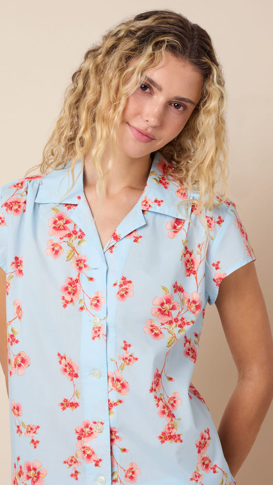 Rosalie Luxe Pima Capri Wide Blue