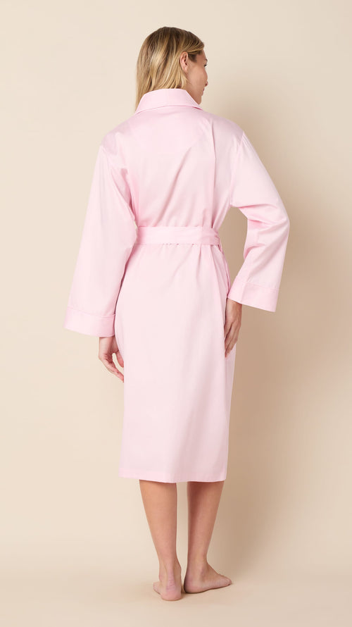Classic Luxe Pima Shawl Collar Robe - Pink Hover Pink