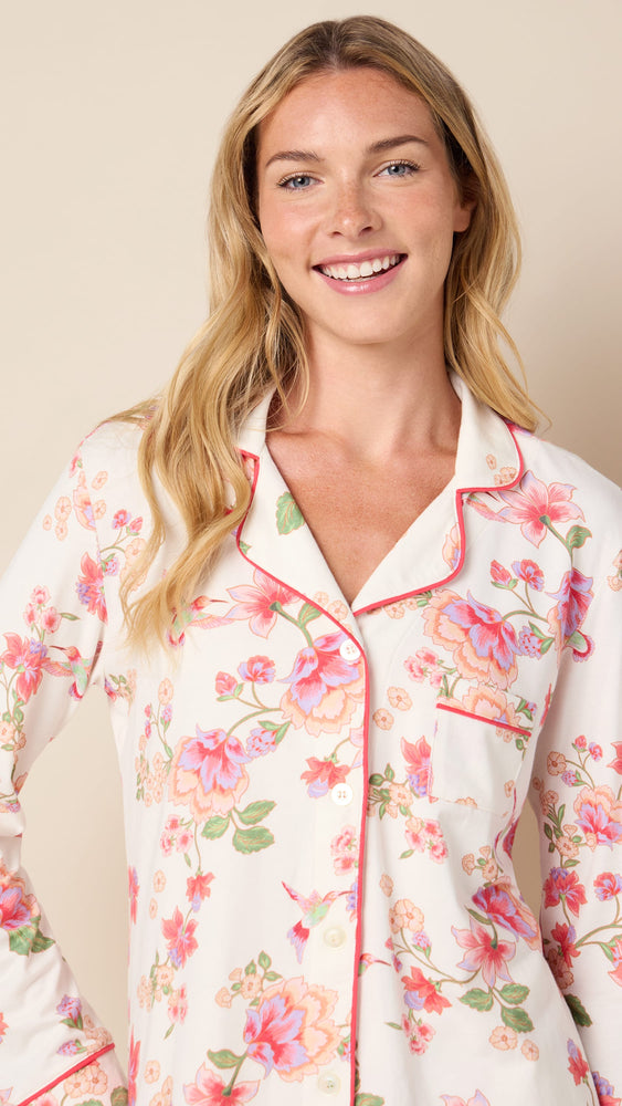 Wing & Bloom Pima Knit Long-Sleeved Pajama Wide White
