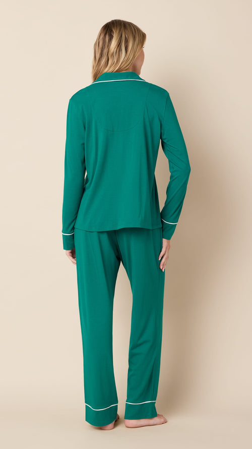 Classic Pima Knit Long-Sleeved Pajama - Emerald City Extra Green