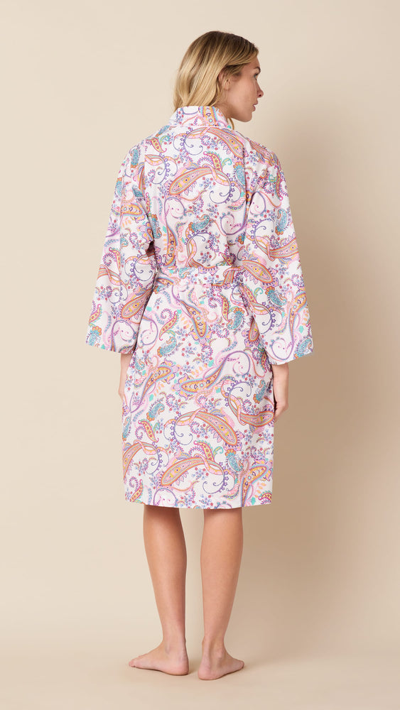 Amara Luxe Pima Kimono Robe Hover White