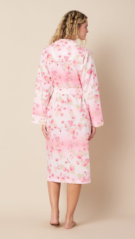 Wing & Bloom Luxe Pima Shawl Collar Robe Extra Pink