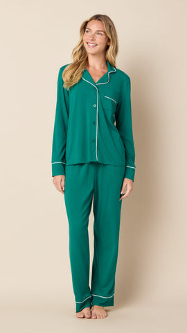Classic Pima Knit Long-Sleeved Pajama - Emerald City