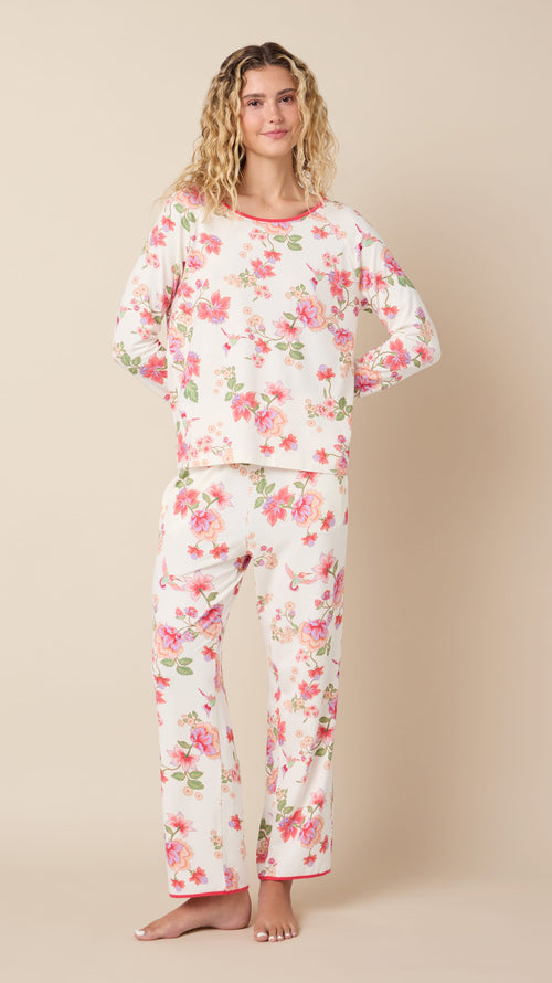 Wing & Bloom Pima Knit Simple Set Hover White