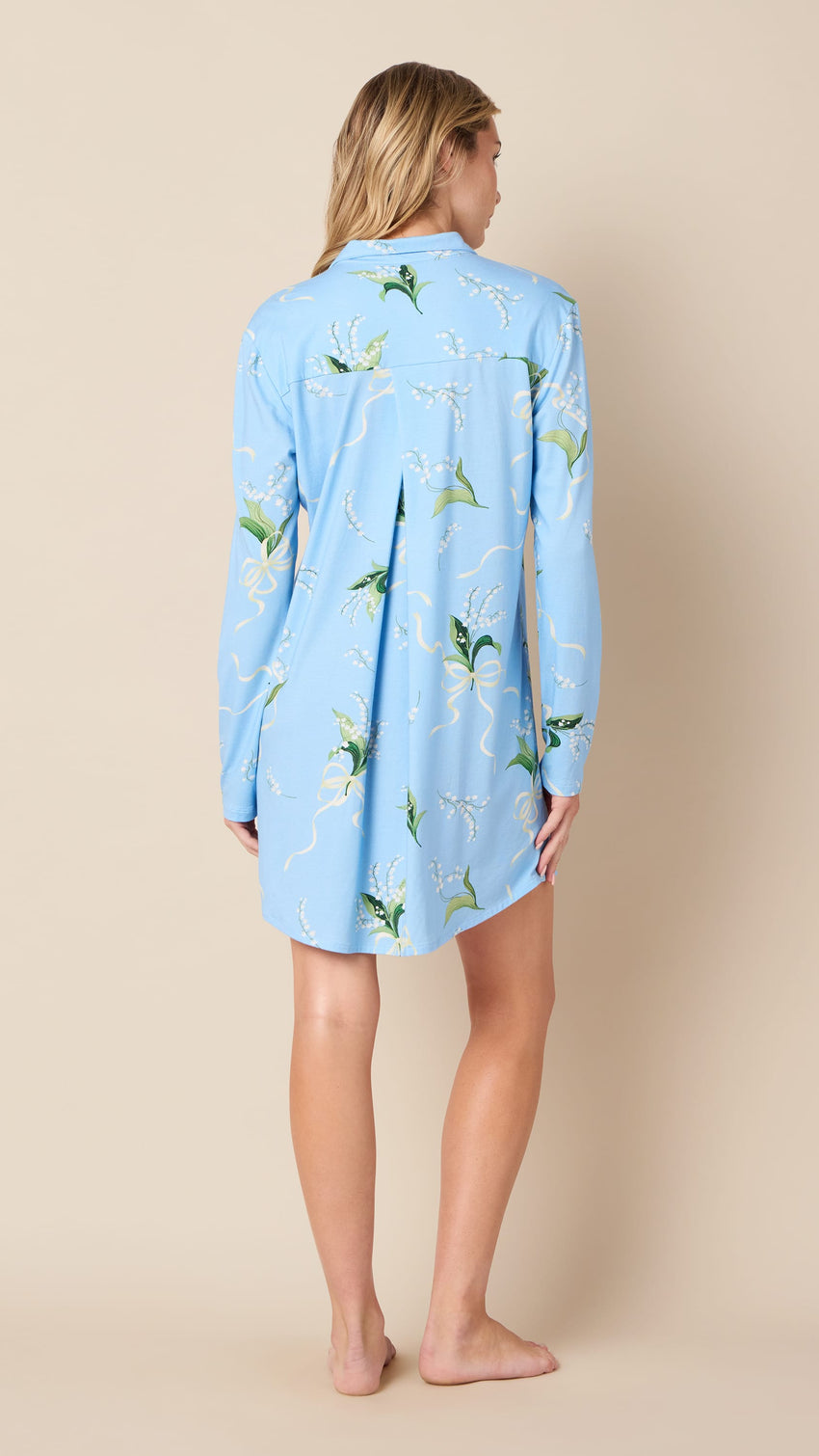 Bouquet & Bow Pima Knit Night Shirt Extra Blue