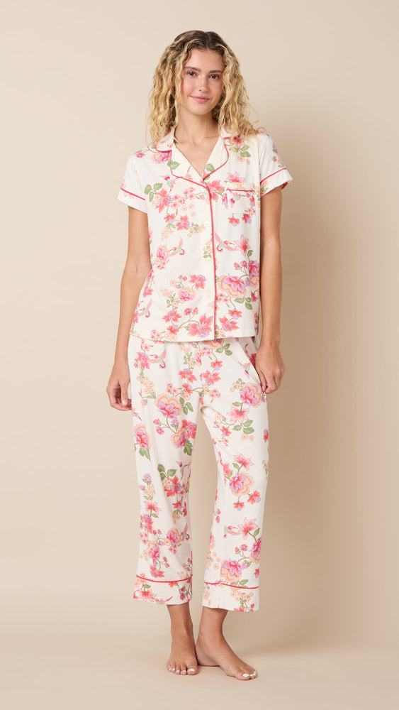 Wing & Bloom Pima Knit Capri Hover White
